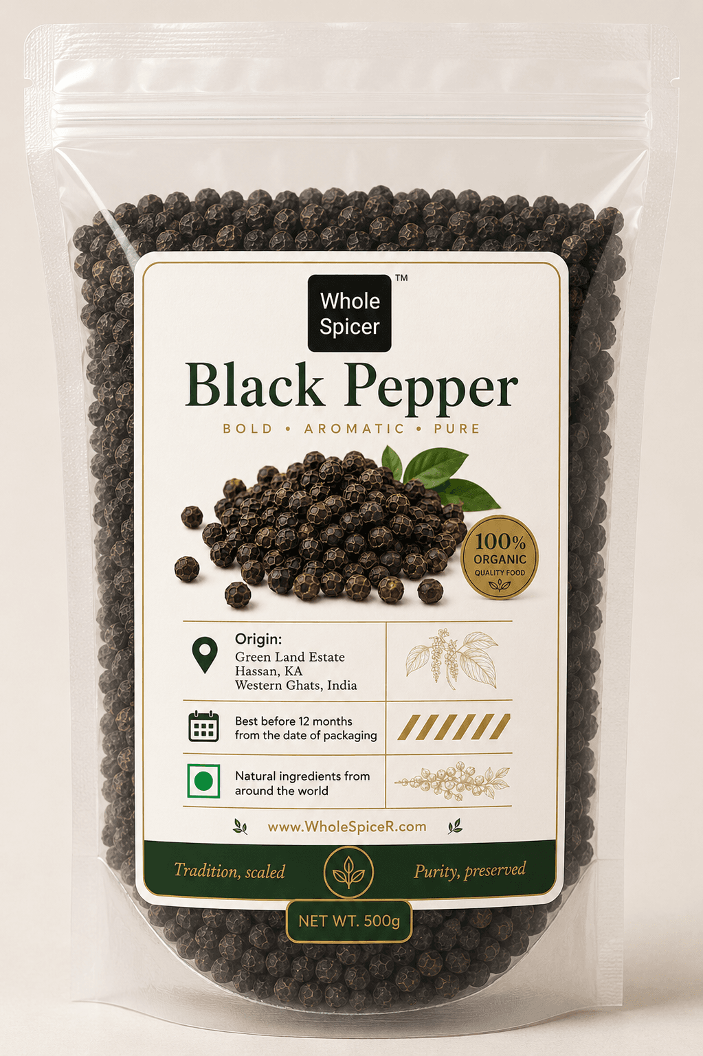 Organic Black Pepper 100g